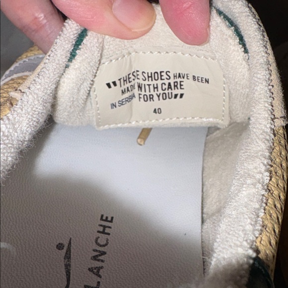 NWT VOILE BLANCHE Ines Sneaker in Ecru/Straw/Green - Picture 12 of 15